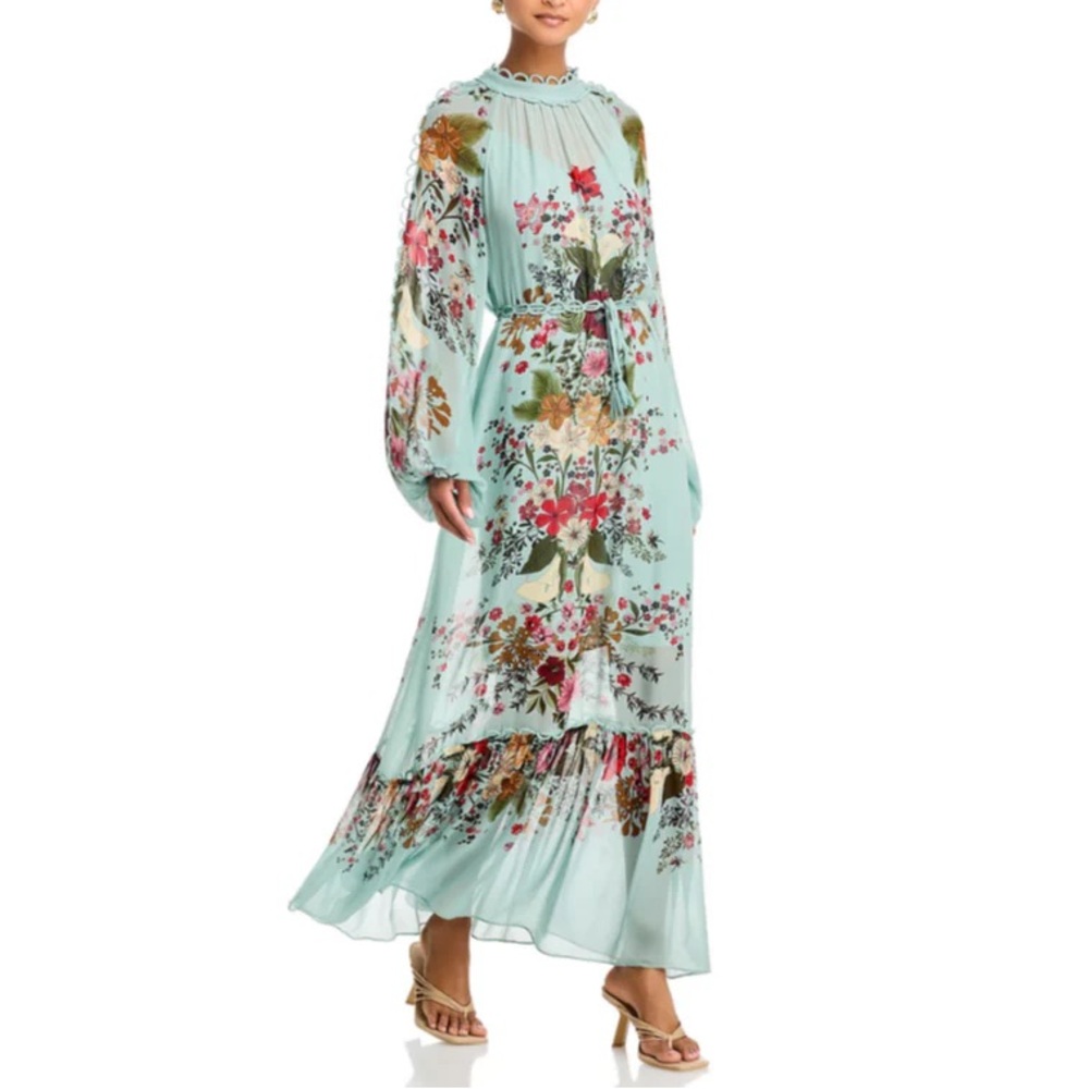 Farm Rio Beauty Bouquet Maci Dress in Light Blue